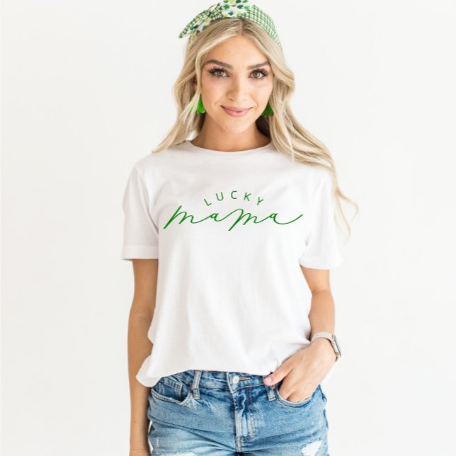 Lucky Mamma Cute Script St. Patrick's Day Shirt T Shirt (Skapare uppladdad)