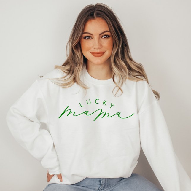 Lucky Mamma Cute Script St. Patrick's Day Sweatshi T Shirt (Skapare uppladdad)