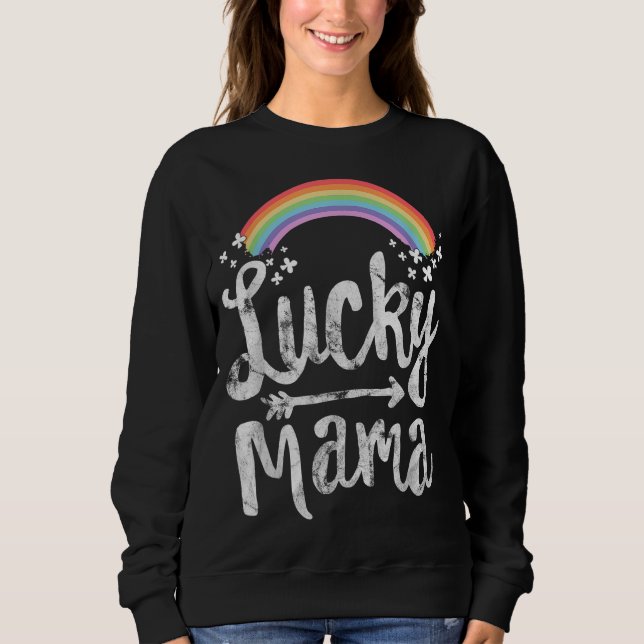 Lucky Mamma Family St patricks day Mors dag T Shirt (Framsida)
