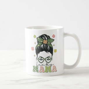 Lucky Mamma - Messy Bun - Klöver St. Patrick's Kaffemugg