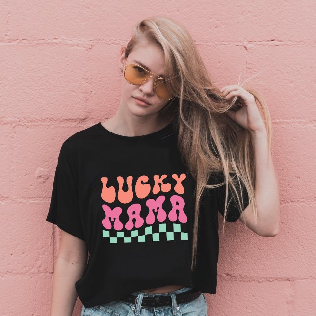Lucky MAMMA, retrofont typography T Shirt (Skapare uppladdad)