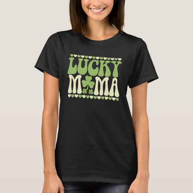 Lucky Mamma Shamrock St.Patrick's Day T Shirt (Framsida)