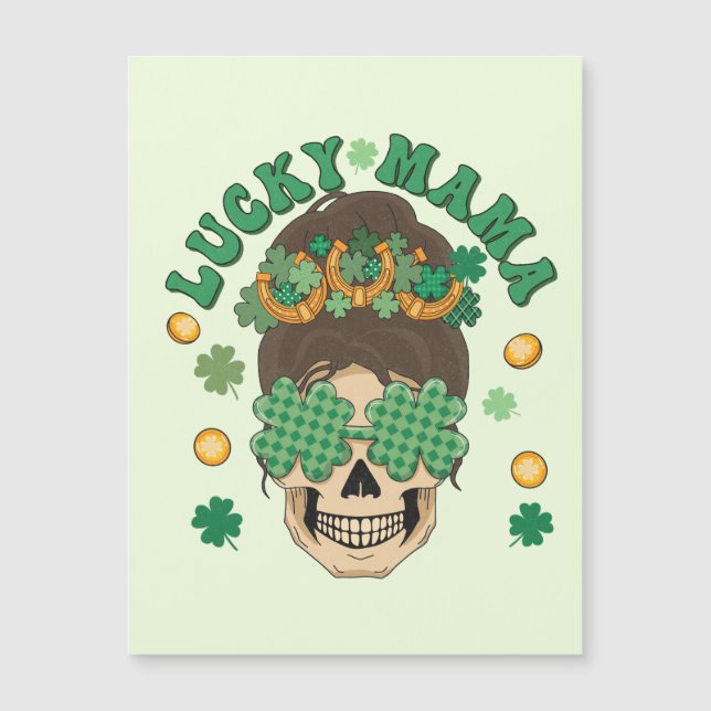 Lucky Mamma Skeleton med Klöver och hästseshoes (Framsida)