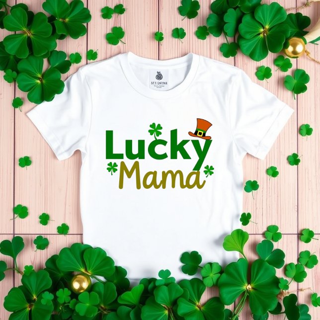 Lucky Mamma St. Patrick's Day Cute Shamrock Mamma T Shirt (Skapare uppladdad)