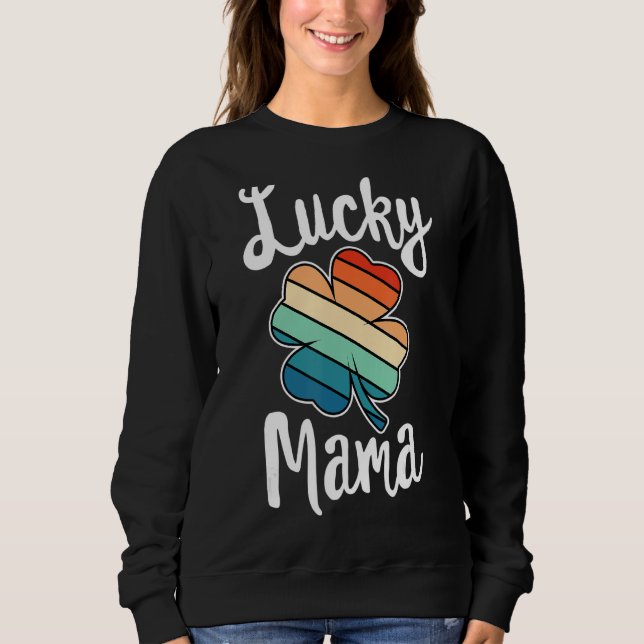 Lucky Mamma St patricks day Retro Shamrock Mamma M T Shirt (Framsida)