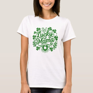 Lucky mamma st patrick's day, söta och festliga kv t shirt