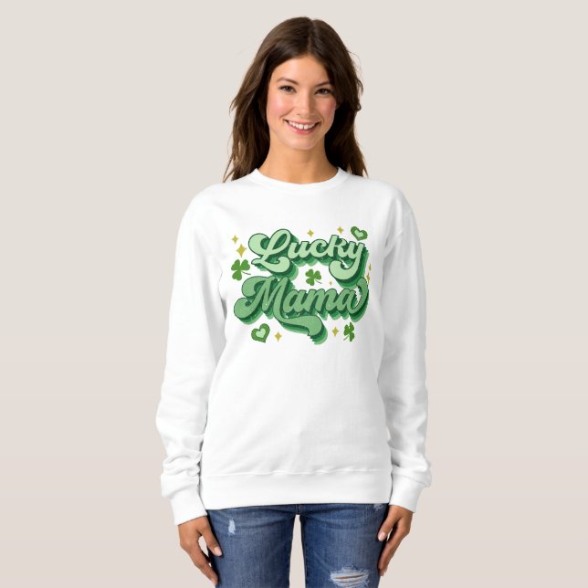 Lucky Mamma St patrick's day T Shirt (Hel framsida)