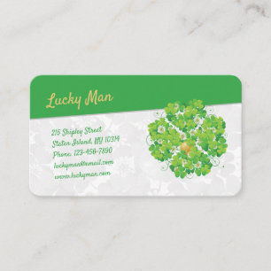 Lucky Man Guld Coin Klöver Visitkort