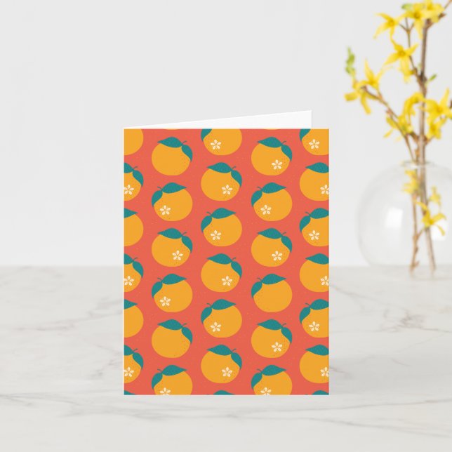 Lucky Mandarin - Orange Blank Kort (Gul blomma)