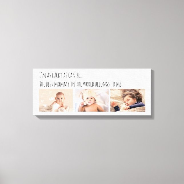 Lucky Me Best Mamma Photos Customized Canvastryck (Framsida)