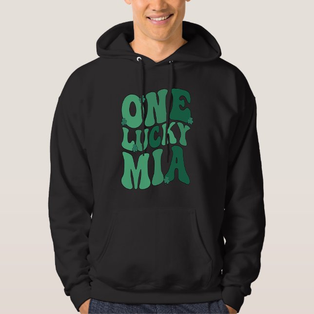 Lucky Mia Grandmother St Patrick's Day Mia Grandma Hoodie (Framsida)