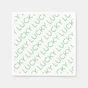 LUCKY Modern typografi Shamrocks Irländsk Rolighet Pappersservett