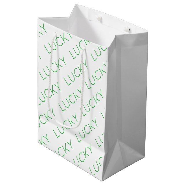 LUCKY Modern Typography Shamrocks Irish Roligt (Framsidan Vinklad)