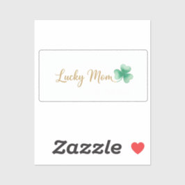 Lucky Mom Elegant Script Heart Shamrock St Patrick Klistermärken