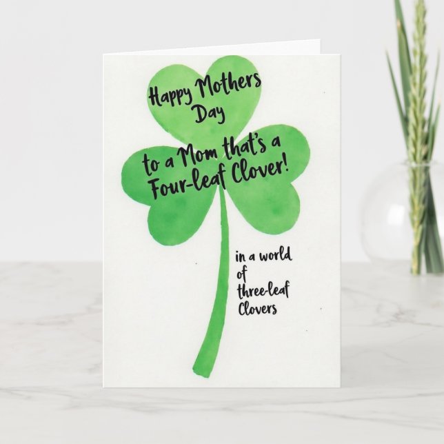 Lucky Mom Mothers Day Card Kort (Framsida)