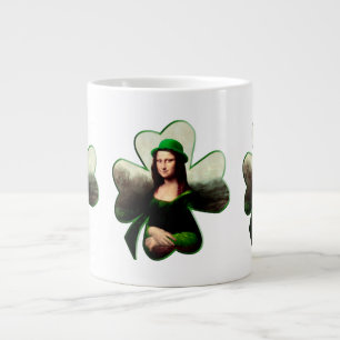 Lucky Mona Lisa St patrick's day Klöver Jumbo Mugg