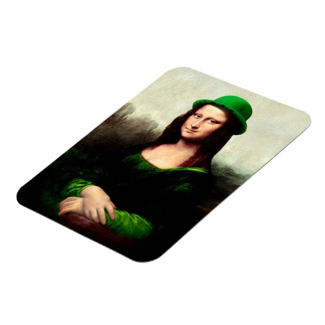 Lucky Mona Lisa St. Patrick's Day Magnet (Vänstra Sidan)
