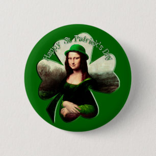 Lucky Mona Lisa St patrick's day Shamrock Knapp
