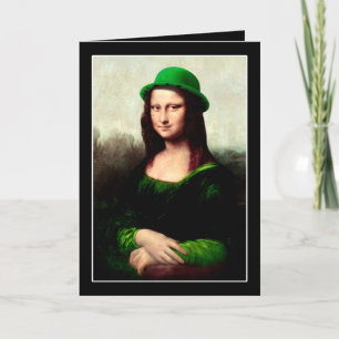 Lucky Mona Lisa St patrick's day Shamrock Kort