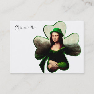 Lucky Mona Lisa St patrick's day Shamrock Visitkort