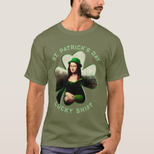 Lucky Mona Lisa St. Patrick's Day T Shirt