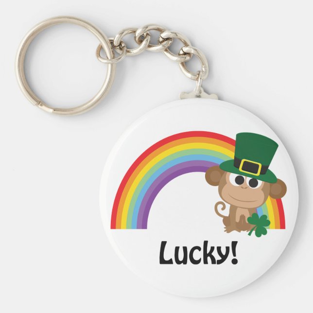 Lucky Monkey Leprechaun Nyckelring (Framsidan)