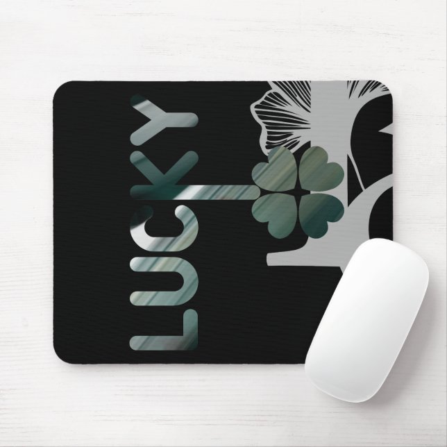 LUCKY Mousepad Trend Abstrakt Art Black Grönt Musmatta (Med mus)