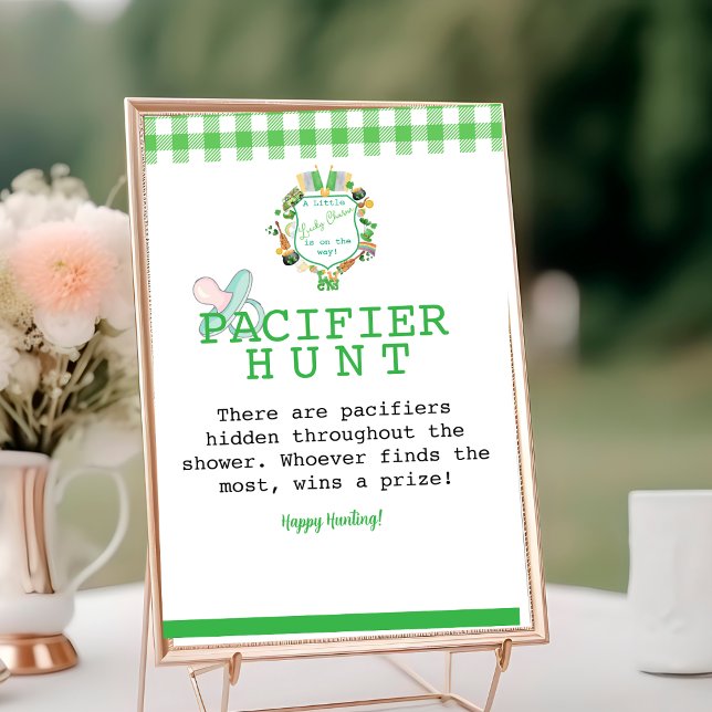 Lucky Nappar Hunt Baby Shower Game Bordsnummer (Lucky Pacifier Hunt Baby Shower Game Table Number)