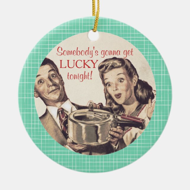 Lucky new pan culinary jul ornamet julgransprydnad keramik (Framsidan)