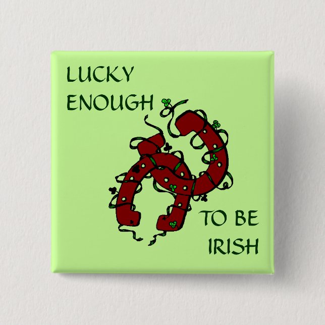 Lucky nog att vara Irish HorseshoesButton Knapp (Framsida)