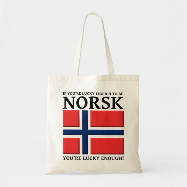 Lucky nog att vara Norsk Bag Tygkasse (Framsidan)