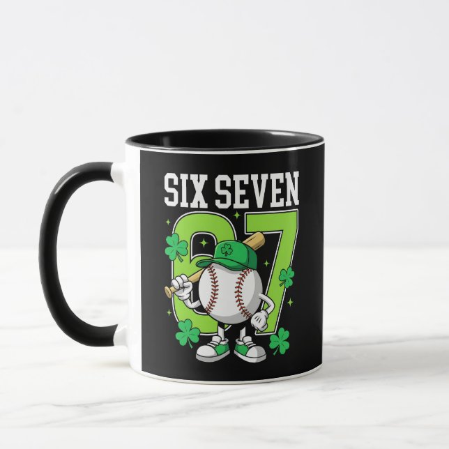 Lucky Number 7 Baseball Birthday St. Patrick's Day Mugg (Vänster)