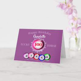 Lucky Number Bingo Thated Birthday Card Kort