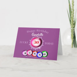 Lucky Number Bingo Thated Birthday Card Kort