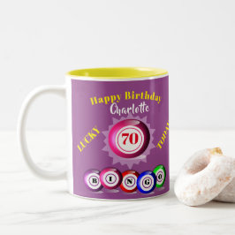 Lucky Number Bingo Thated Birthday Two-Tone Coffe Två-Tonad Mugg