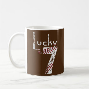 Lucky Number Seven Distress Favorite Number Kaffemugg