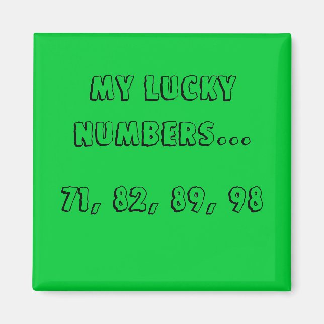 Lucky Numbers Magnet (Framsidan)