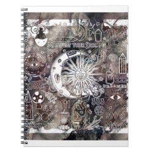 Lucky Numerology Manifestande Magic Galaxy Grunge Anteckningsbok