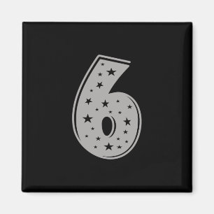 Lucky nummer 6 Grattis på födelsedagen Magnet
