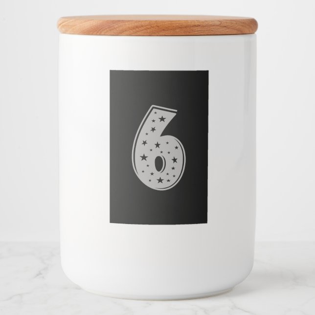 Lucky nummer 6 Grattis på födelsedagen Mat Etikett (Framsida)