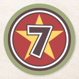 Lucky nummer 7 underlägg papper rund