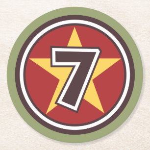 Lucky nummer 7 underlägg papper rund