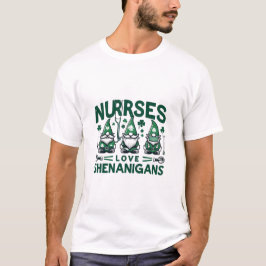 Lucky Nurse Gnomes - Shenanigans in Scrubs T Shirt