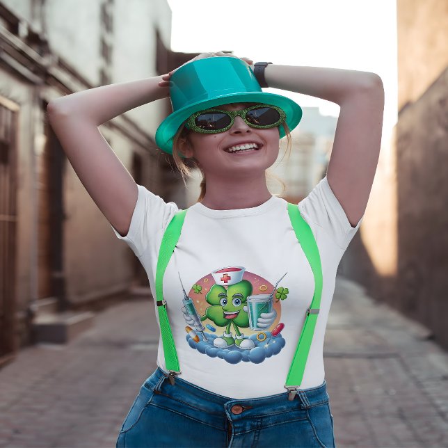 Lucky Nurse Grönt Shamrock T Shirt (Skapare uppladdad)