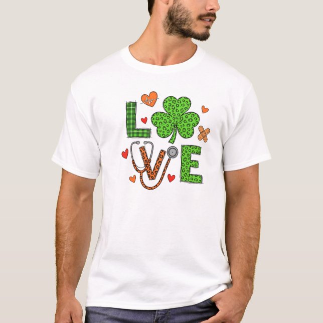 Lucky Nurse Love Shamrock Leopard Graphic T Shirt (Framsida)