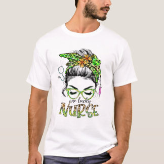 Lucky Nurse Messy Bun Shamrock T Shirt