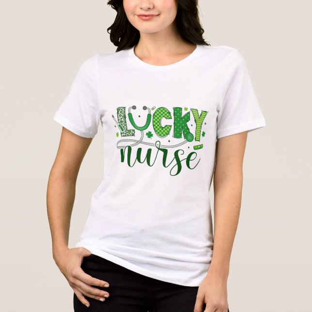 Lucky Nurse St Patricks Day | Cute Nurse Tee (Framsida)