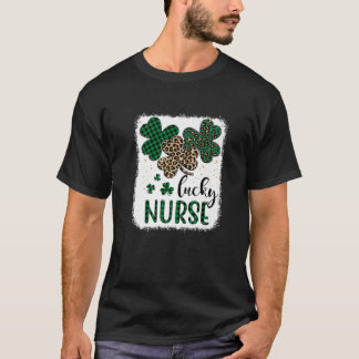 Lucky Nurse St patrick's day Leopard Play Shamroc T Shirt