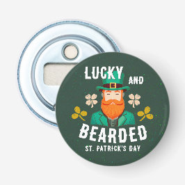 Lucky och Bearded St. Patrick's Day Leprechaun Flasköppnare
