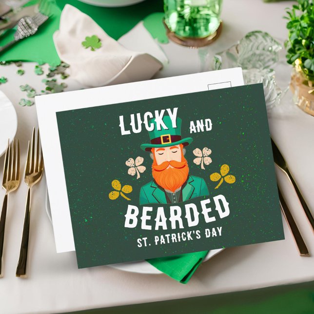 Lucky och Bearded St. Patrick's Day Leprechaun Helg Vykort (Skapare uppladdad)